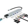 8 In 1 Usb C Hub Adapter Usb C Hub PD USB Data USB3.0 USB2.0 SD TF HD-MI RJ45 Hot Sale New Hub