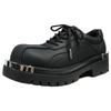 Thick-soled High-end Derby Trendy Casual Leather Men Niche Metal Iron Sheet Decorative Design Versatile Celebrities Shoes