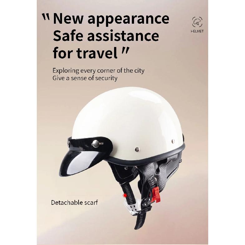 Cycking Japanese Style Motorcycle Helmet Four Seasons Riding Half Helmet Men Women Scooter Cute Retro