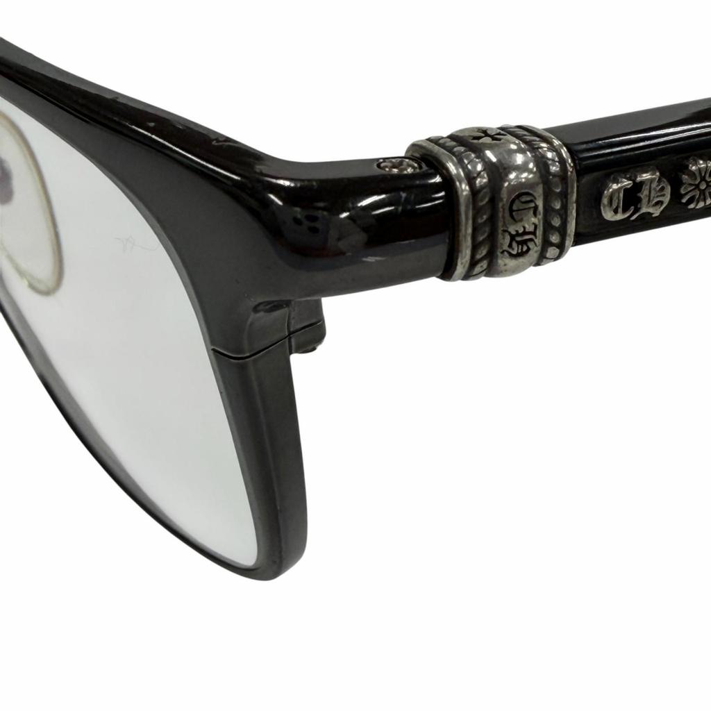 Great CHROME HEARTS Glasses GROWLER 1 Black 925 Mens Used