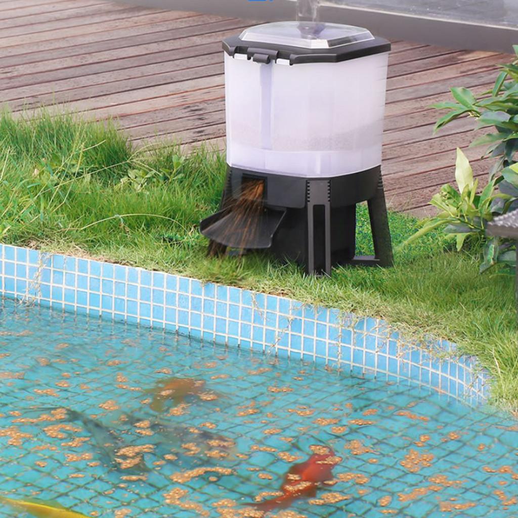 New Timer Fish Pond Digital Food Dispenser Fishpond Intelligent Timing Feeding Device Adjustable Solar Automatic Aquarium Feeder