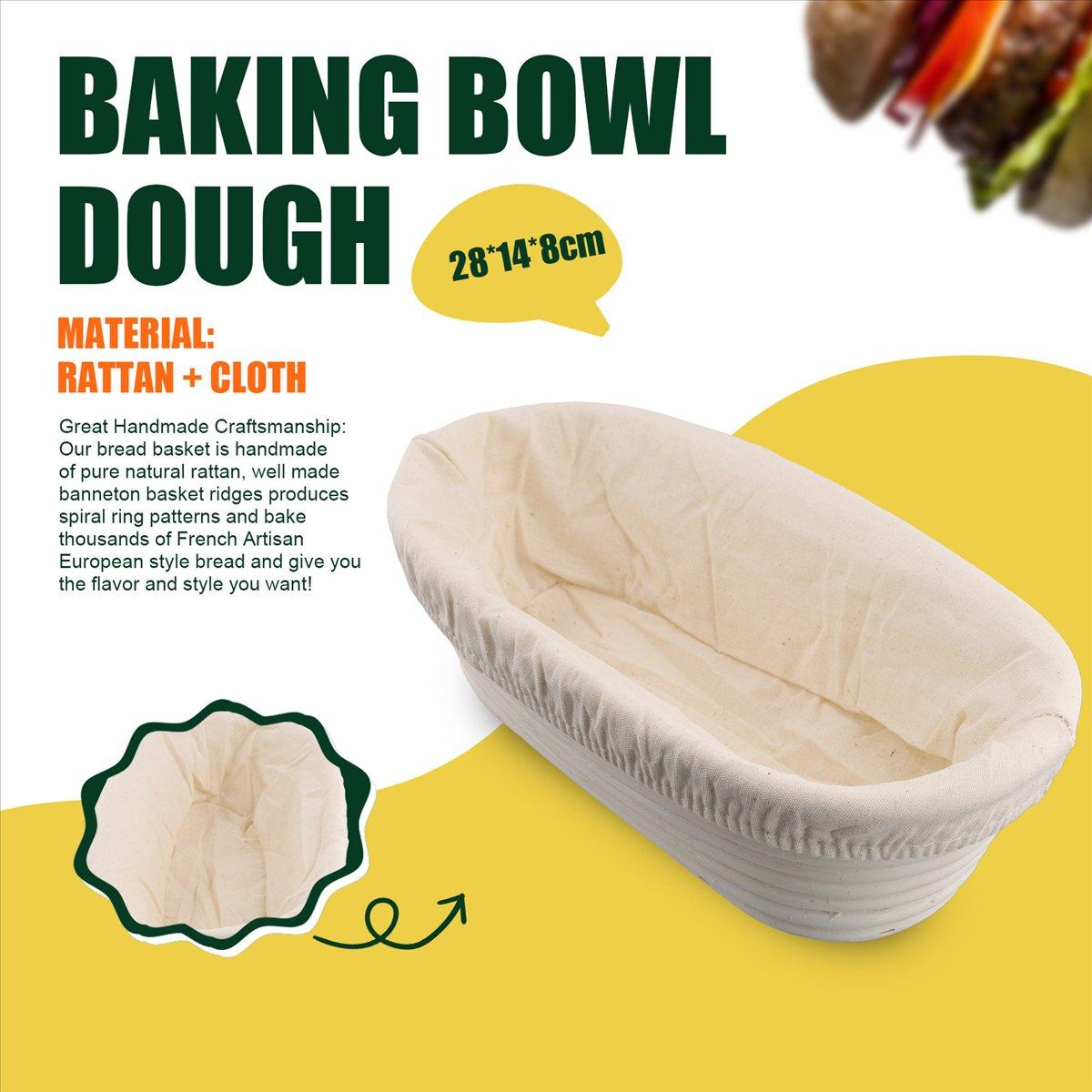 

BHBL Banneton Proofing Basket Set - Artisan Sourdough Bread Bakery Basket,Dough Scraper/Cutter & Brotform Cloth Liner China Mainland