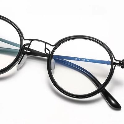 Latest Circular Anti Blue Light Blocking Eyeglasses Female Man Trendy Small Spectacle Frame Frame Vintage Computer Glasses Prescription Reading