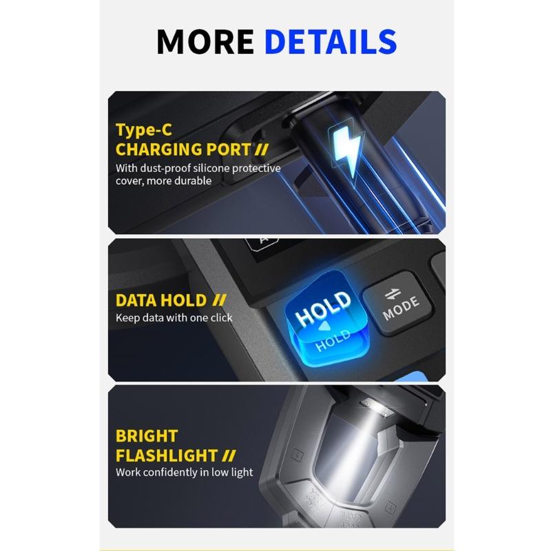 Digital Multimeter Measuring Diode Frequency with Brightness Adjustment Current Voltage Meter 10000 Counts Clamp Meter