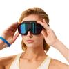 Moonlove Adult Swimming Goggles with Integrated Electroplated Wide Field of Clear UV Adjustable Suitable for Competitive and Black and for Men and