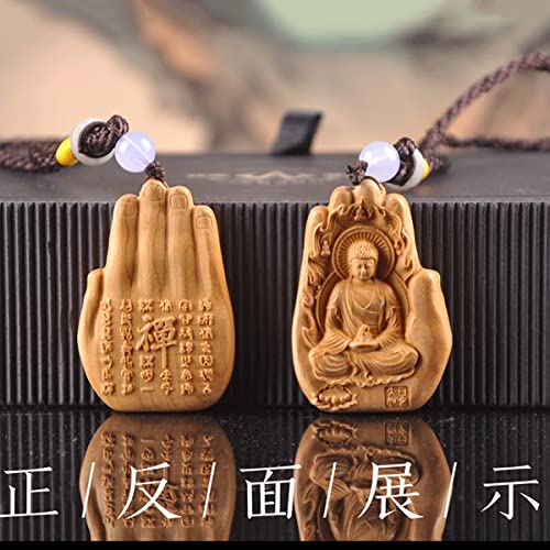 Natural Cliffwood Buddhist Statue of Seishi Bodhisattva, Pendant, Miniature, Cell Phone Strap, Good Luck, Zodiac Amulet, Principle Deity, Protection f