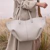 Large Capacity Cowhide Tote Bag Urban Minimalist Style Leather Underarm Bag Versatile Shoulder Crossbody Bag Trendy Bucket Bag