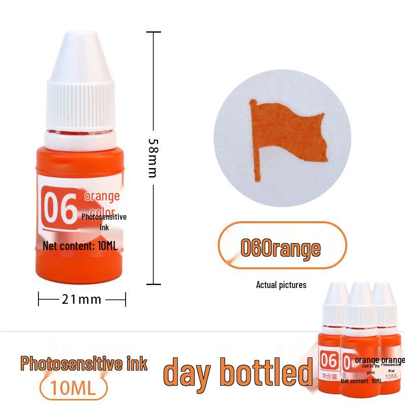 Photosensitive Quick-Dry Stamping Ink - 10ml Red, Black, Blue, Purple Ink for Stamp Pads