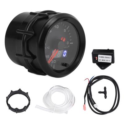 Manômetro de Vácuo 52mm Ponteiro DC Visor Digital 0 a 30 IN.HG Kit Medidor de Vácuo Automotivo para Todos os Veículos DC12V
