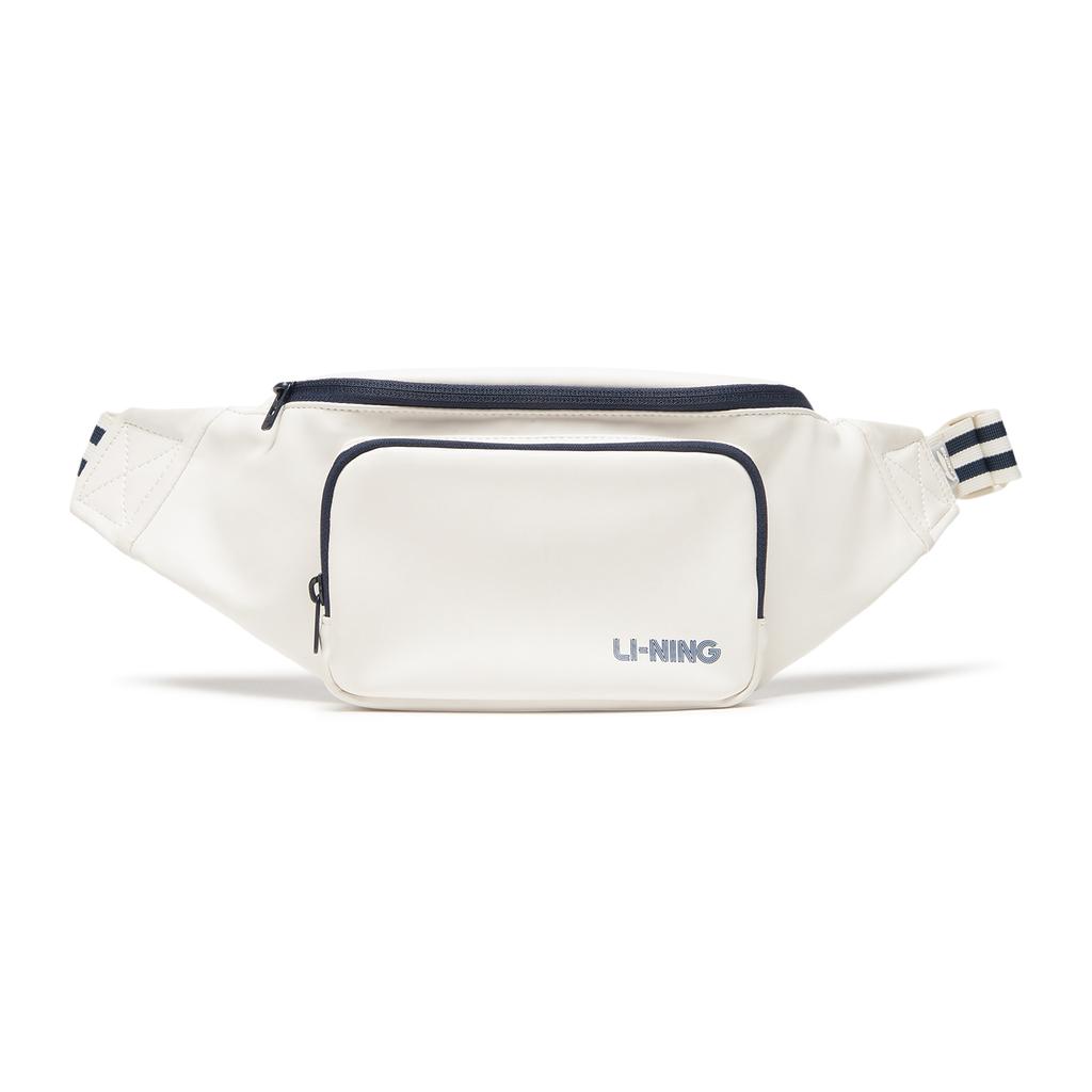New LiNing Polyurethane Fanny Pack Unisex Ivory & Space Blue ABLV045-2