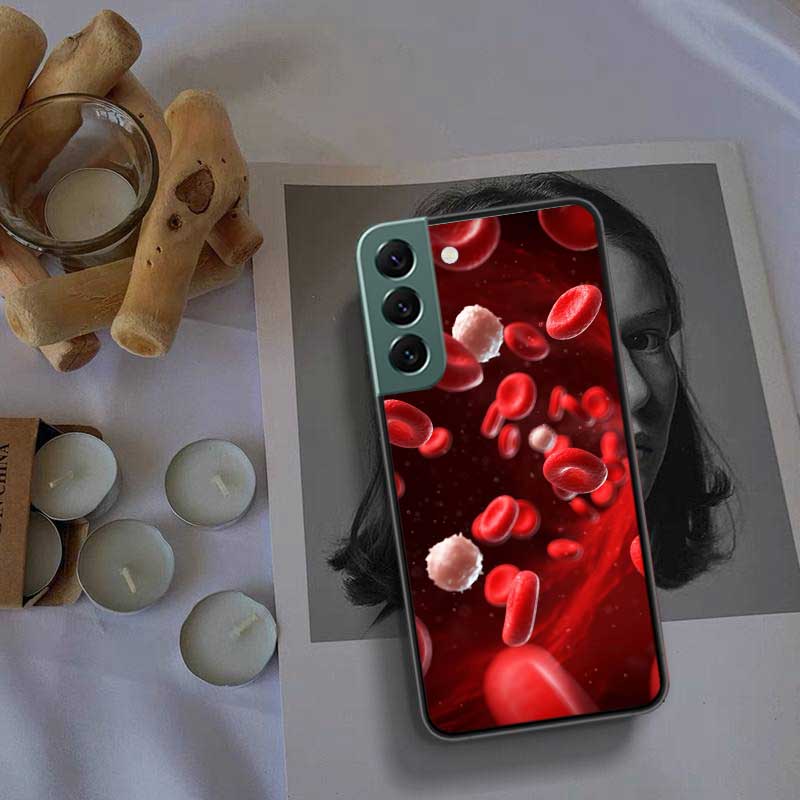 Blood Platelets Under Microscope Phone Case For Samsung Galaxy S22 S25 Ultra S21 S10 Plus S26 Edge S20 S23 S24 FE Cover Sili