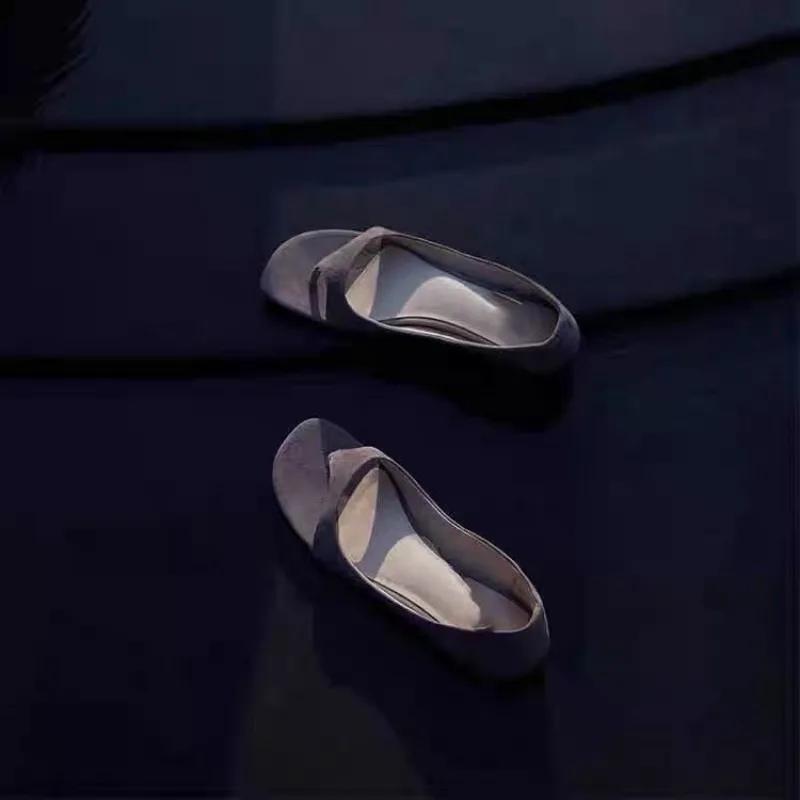 Chinelos Femininos de Couro de Vaca Slip-on Planos Sandálias Abertas de Dedo para Verão Sapatos Bailarinas Femininos Macios Confortáveis Casuais para Mulher