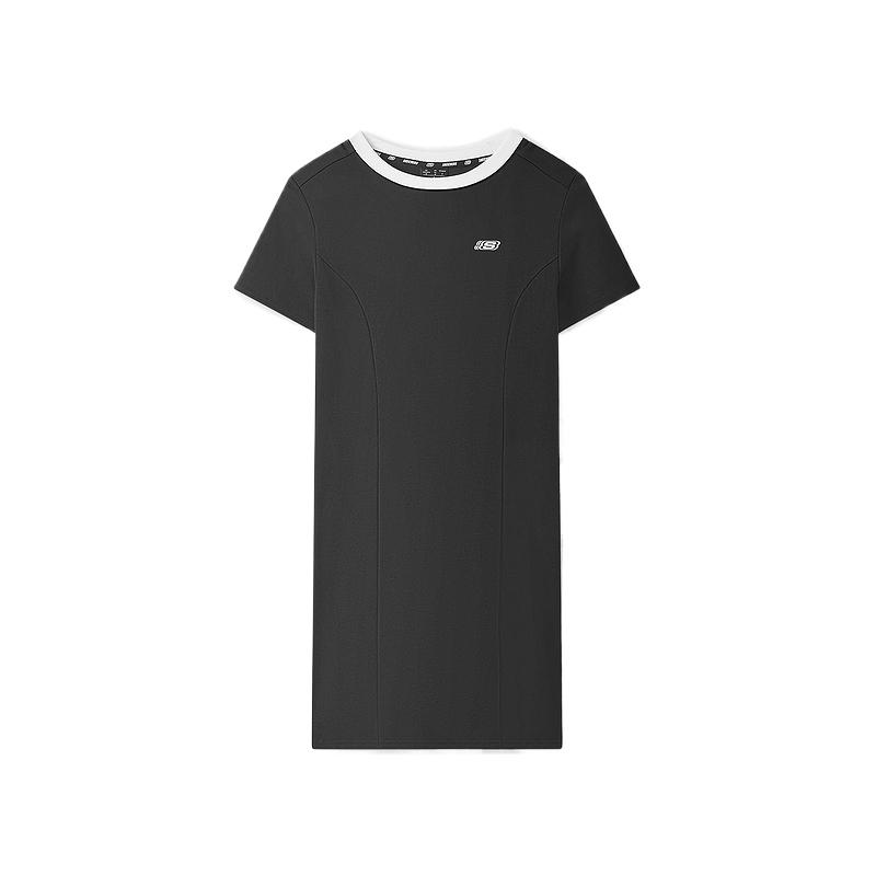 Skechers Comfortable Pullover Breathable Skin-Friendly Short Sleeve Dress Women dresses L225W154-0018 S