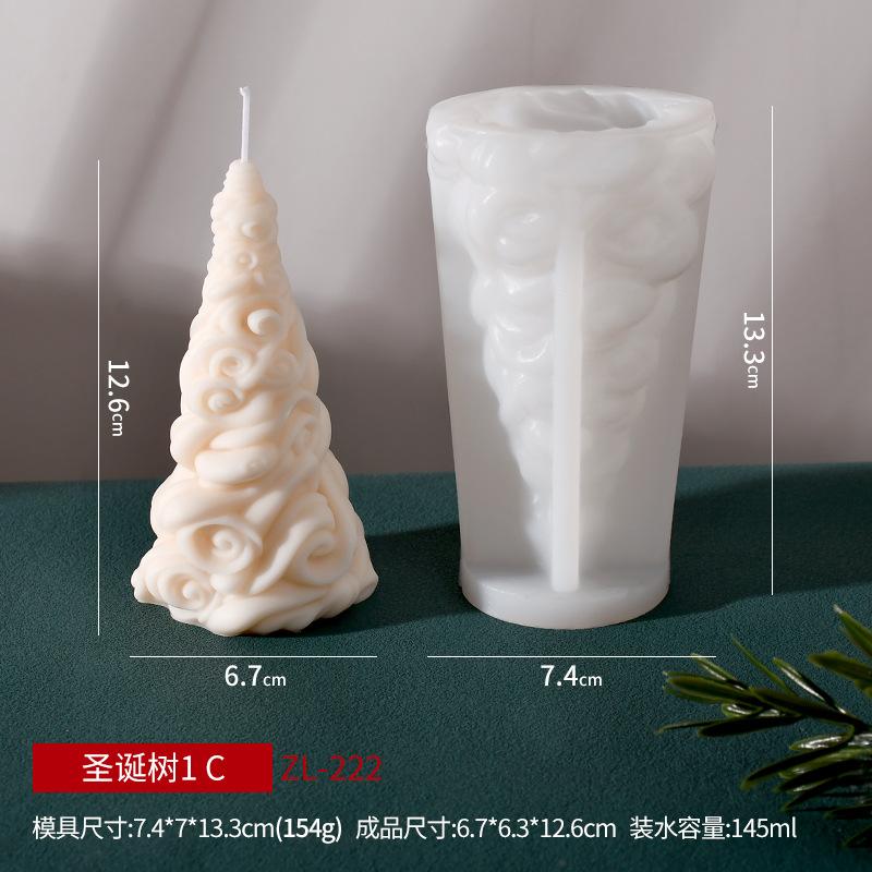 Christmas Tree Aroma Candle Silicone Mold Party Decoration Plaster Ornament Creative Craft Mold