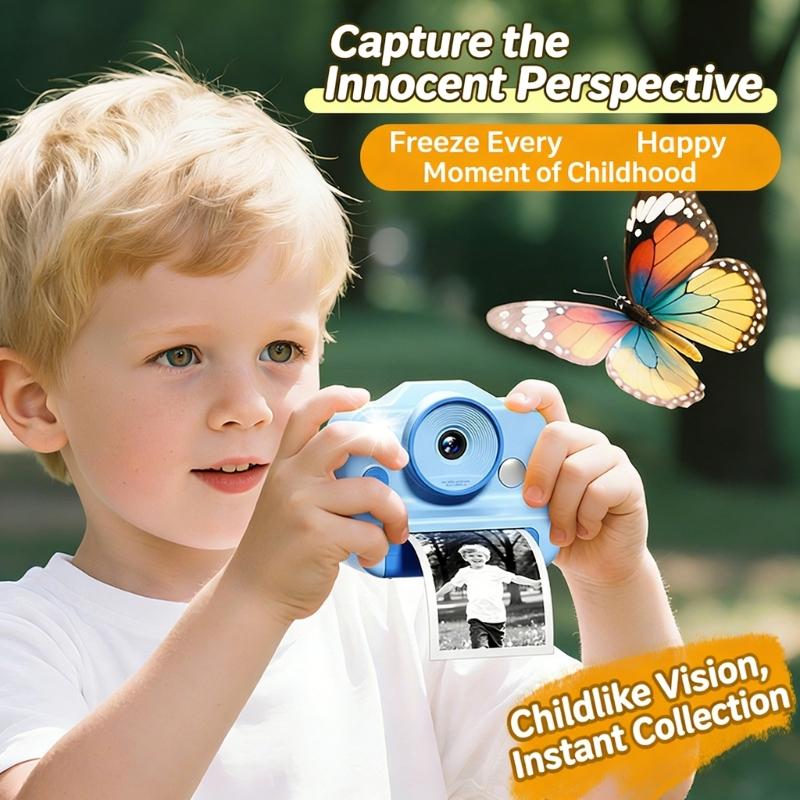 High Resolution Children's Digital Camera with Double Lens 4800W Pixels and Instants Thermals Printing for Creative Expression and Photo Memory