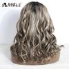 Noble Synthetic Lace Front Wigs 20 Inch Wavy Glueless Brown Wig Blonde Wig Cosplay Curly Wig Lace Front Wig For Women Lace Wig