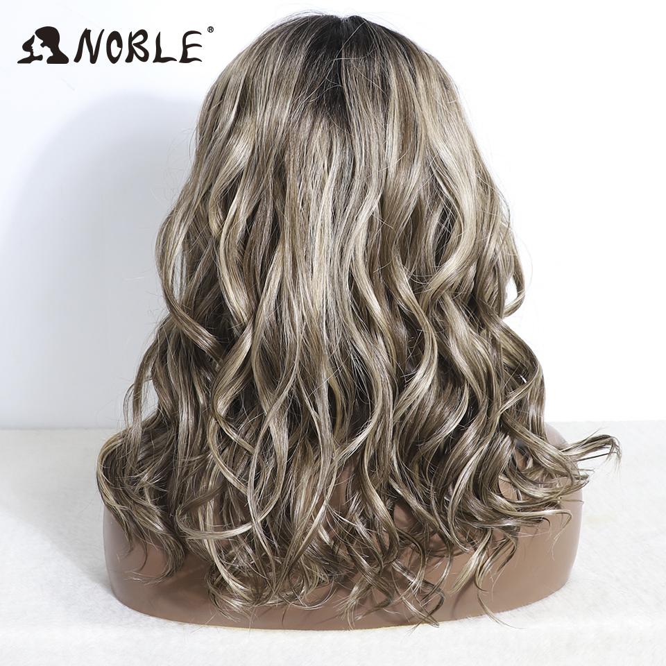 Noble Synthetic Lace Front Wigs 20 Inch Wavy Glueless Brown Wig Blonde Wig Cosplay Curly Wig Lace Front Wig For Women Lace Wig