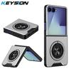 KEYSION Magnetic Phone Case for Samsung Z Flip 8 7 FE 6 5 Silicone+PC 360°Ring Stand Shockproof Cover for Galaxy Z Flip 5 6 7 8