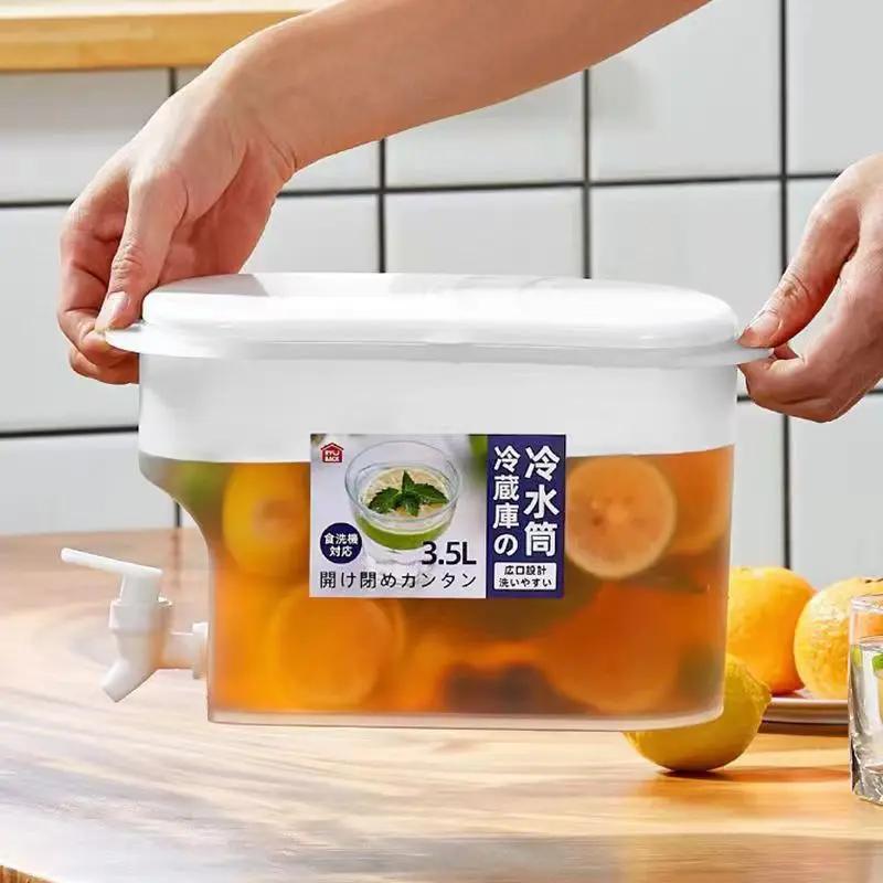 3.5/5L Cold Water Bucket With Faucet Fruit Juice Drink Refrigerator Jug Dispenser Water Kettle Container Fridge Pots Pitcher
