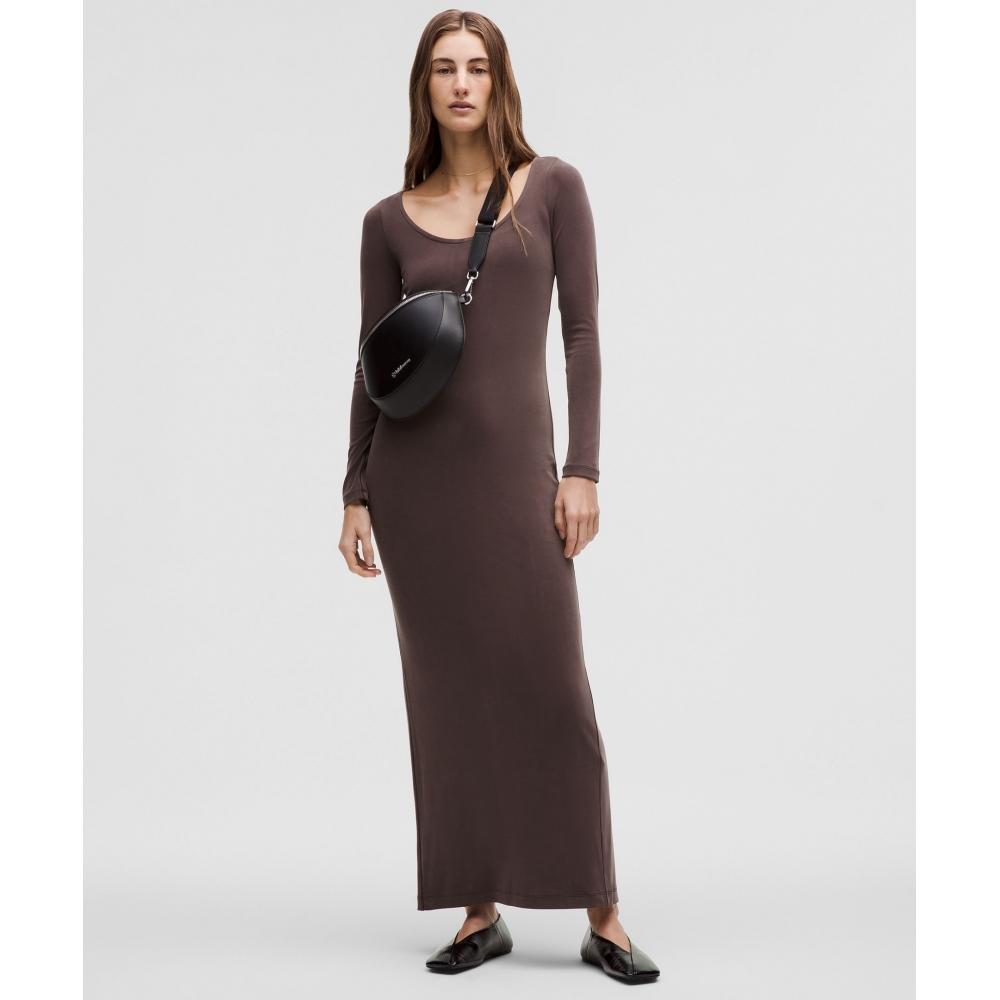 

Lululemon Drapey Softstreme Long Sleeve Maxi Dress Espresso XS
