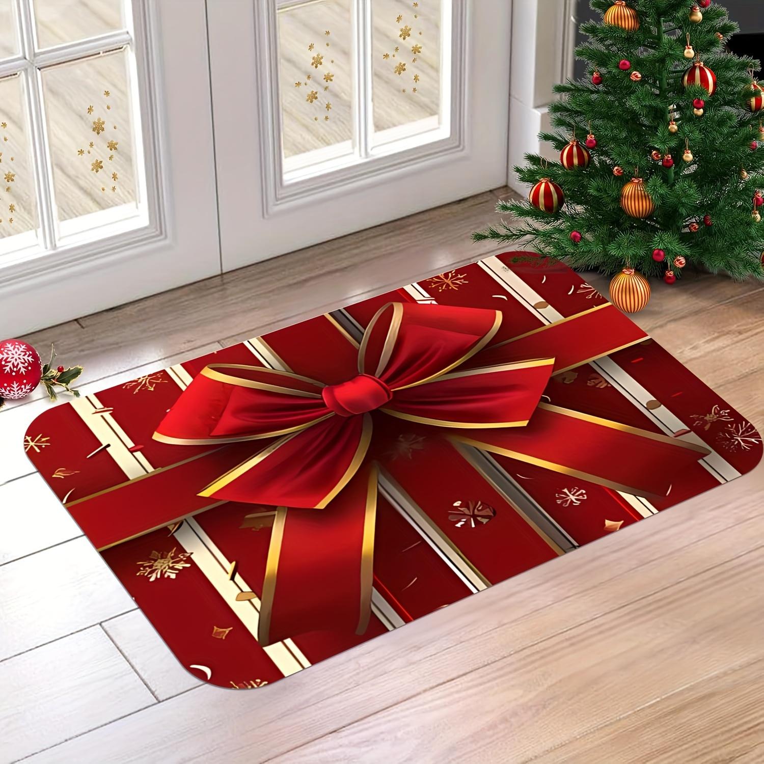 

Ribbon Wrapped Christmas Gift Carpet Soft Doormat Welcome Carpet Living Room Carpet Rug Live Room Outdoor Carpet Home Dec 60X90CM (2X2.95FT