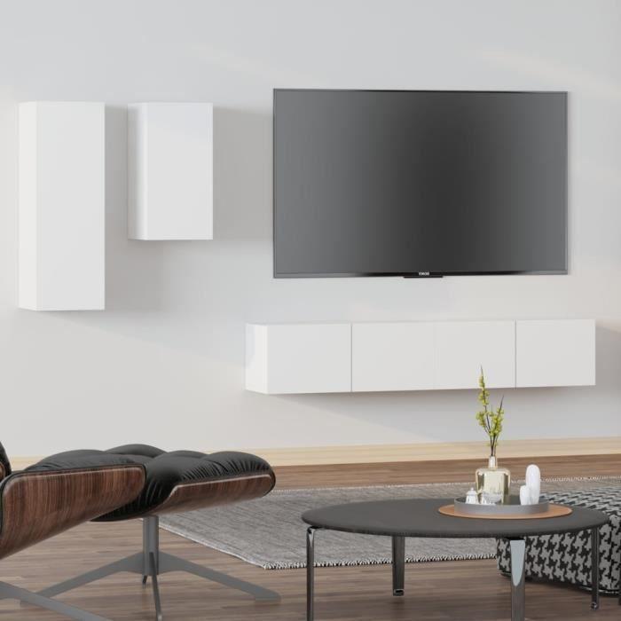 VidaXL TV Furniture Set 4 Pcs White Engineered Wood 3114622