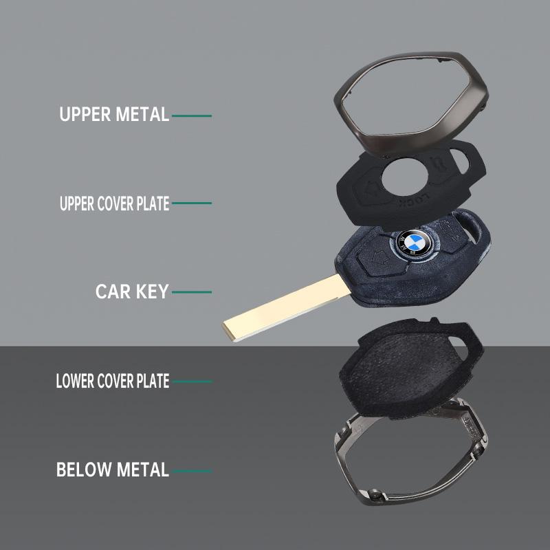 FA6 Lega di Zinco Pelle Copri Custodia Chiave Auto Per BMW Serie 3 5 7 X5 E53 X3 F83 E46 E39 E38 E60 E63 E61 E64 330i Z3 Z4 E85 E86 M5 325i