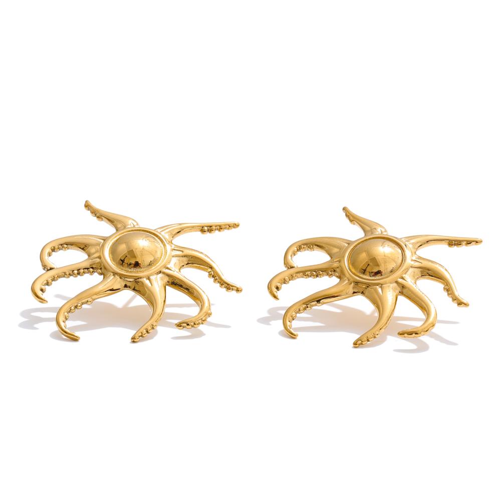

Yhpup Creative Stainless Steel Tentacle Geometry Stud Earrings for Women Summer Holiday Daily Jewelry Recommend