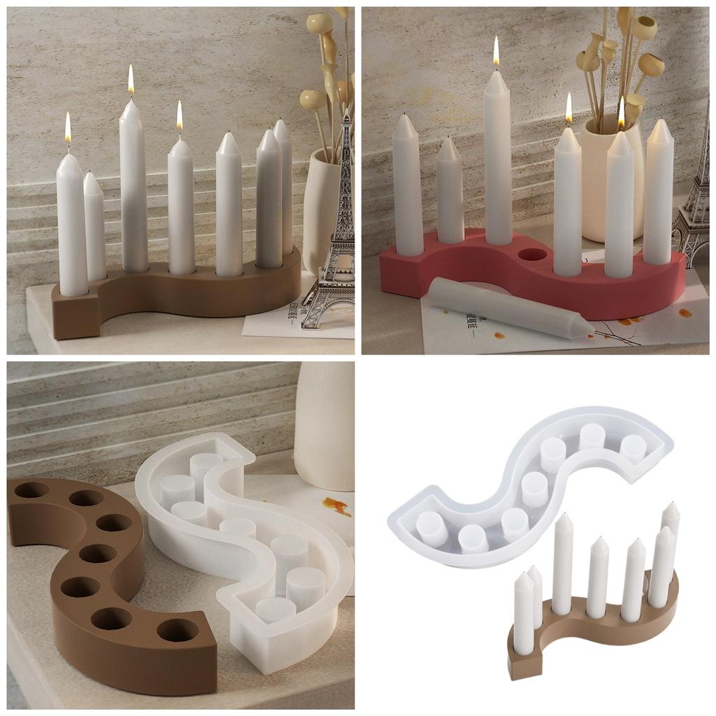 Forma na svícen ve tvaru S DIY řemeslná silikonová forma na svícen formy na odlévání betonu pryskyřice pro svatbu Valentýna