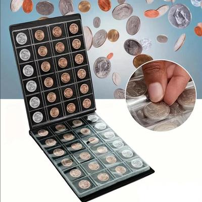240 kapes Držák na sbírku mincí PVC Album na centy Dárky Album na sbírku mincí 10 stran Kniha na sbírku mincí Pro sběratele