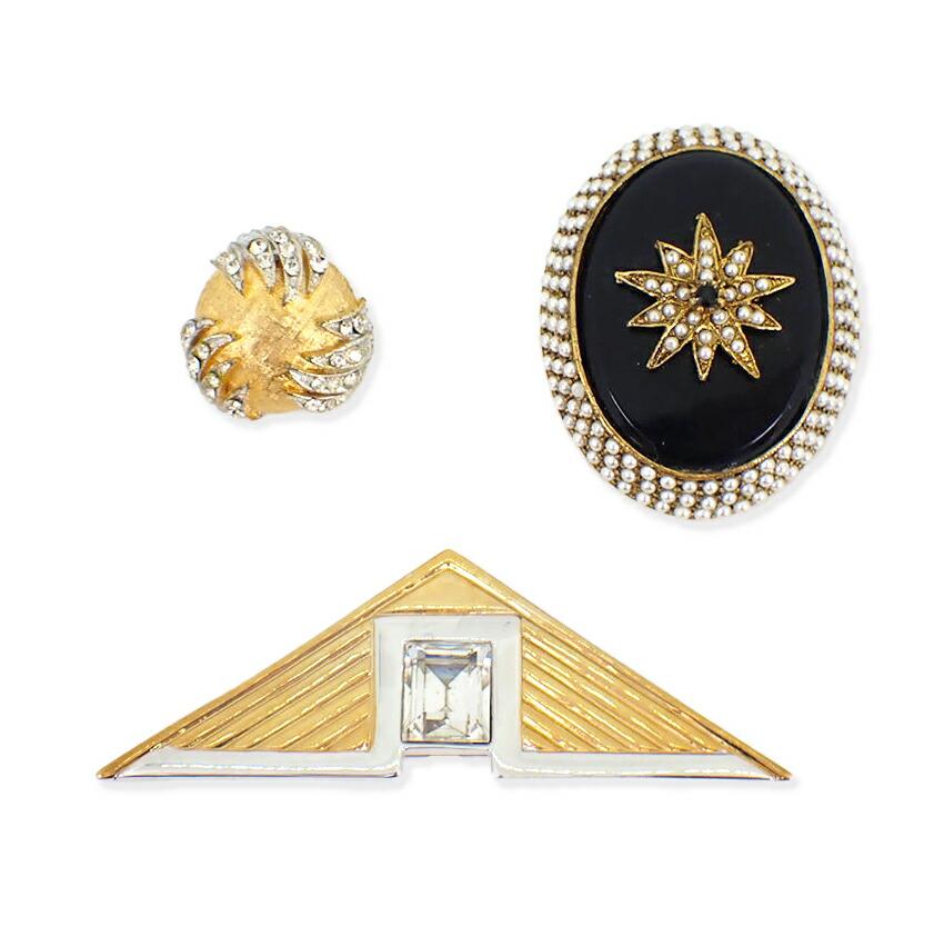 

[Used] Plated earrings (single ear) top/brooch 3-piece set/g525-36