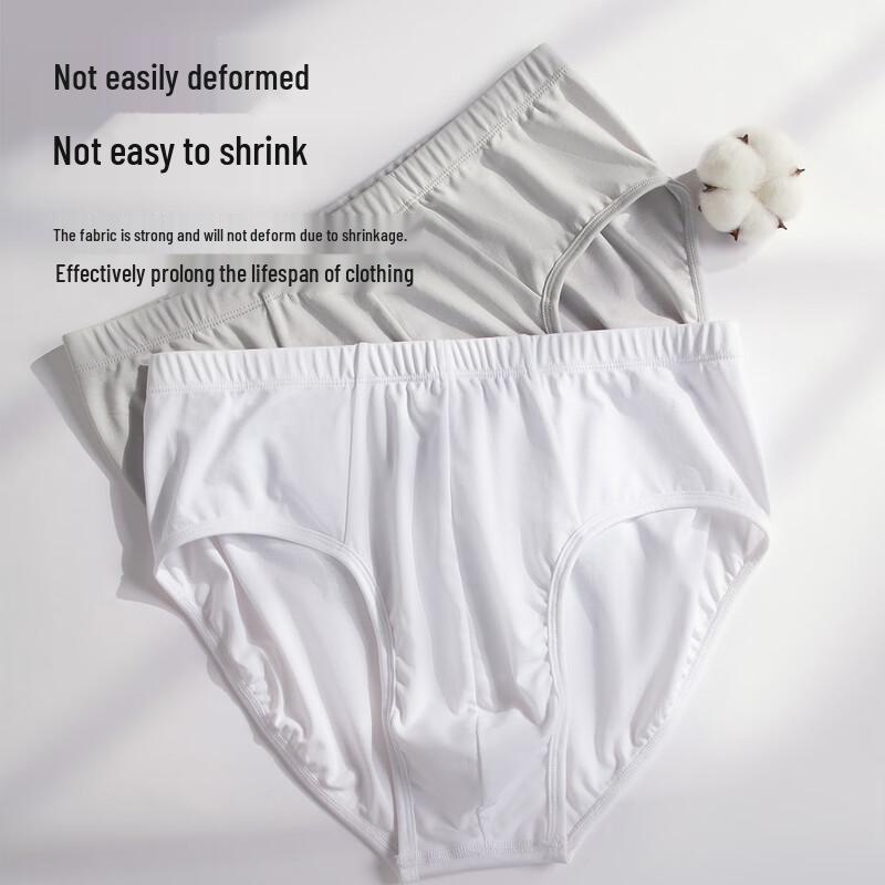 Yiershuang Men's 100% Cotton Mid-Waist Briefs