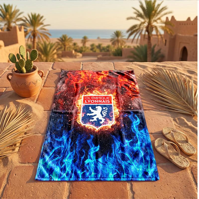 Telo da Spiaggia in Microfibra con Stampa Lyon FC Asciugatura Rapida Assorbente Grande per Spiaggia Nuoto Viaggio