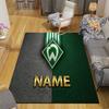 Custom Name Werder Bremen Flannel Pattern Square Carpet,Area Rug,Carpet Rug for Living Room Bedroom Sofa Playroom Decor,Non-slip Floor Mat