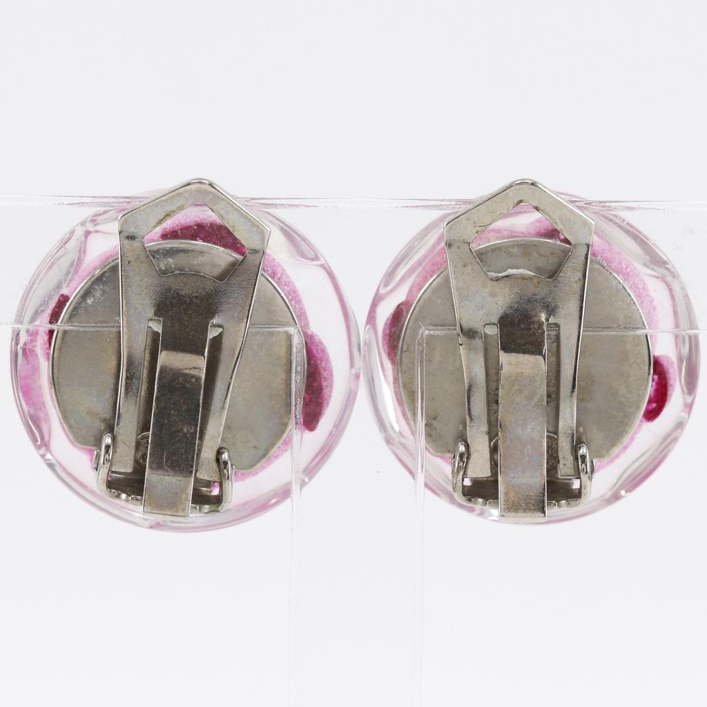 CHANEL Camelia Earring pink plastic flour 7.0g Women Used