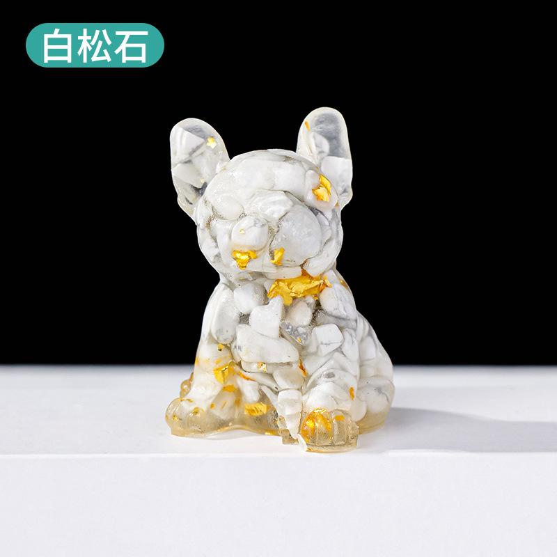 French Bulldog Crystal Gravel Colourful Loveliness Dog Figurine Crafts Souvenir Home Decor Stone Gift