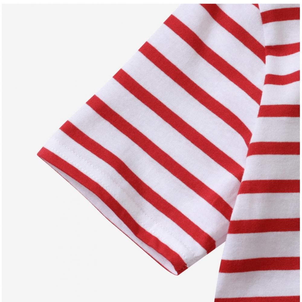SainT James Maglietta a Maniche Corte per Bambini Striscia Moderna 2068 Neige Tulipe