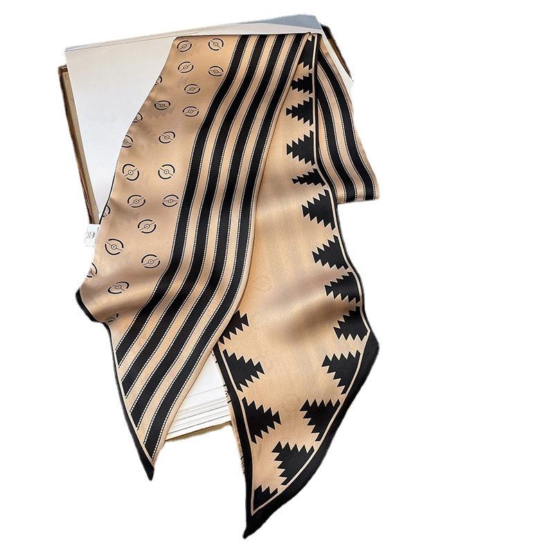 New Diamond Scarf for Women Winter Warm Scarf  Thin Narrow Long Streamer  Hairband  Tie-up Scarf  Silk Scarf