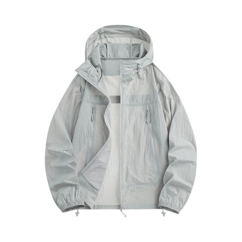 Lightweight Hooded Jacket For Couples Fashion Sunscreen Full Zipper Breathable Comfy Hoodies Coat Outdoor Sport Outwear