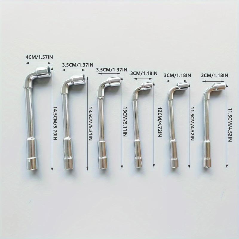 6pcs L-Shaped Perforated Socket Wrench Set for Car Repair Hexagonal Socket Mechanic's Hand Tools with Iron Alloy Body
