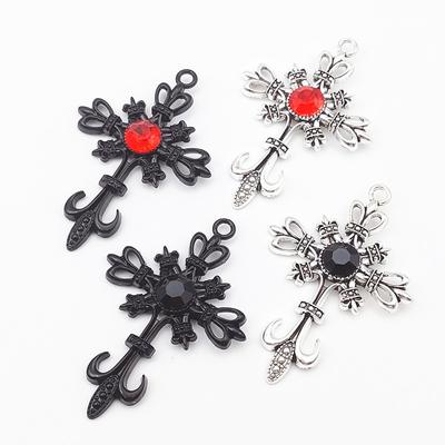 4pcs 53*35mm Ornate Gothic Cross Pendant Crystal Cross Charms Pendant Designer Charms Fit Jewelry Making DIY Jewelry Findings
