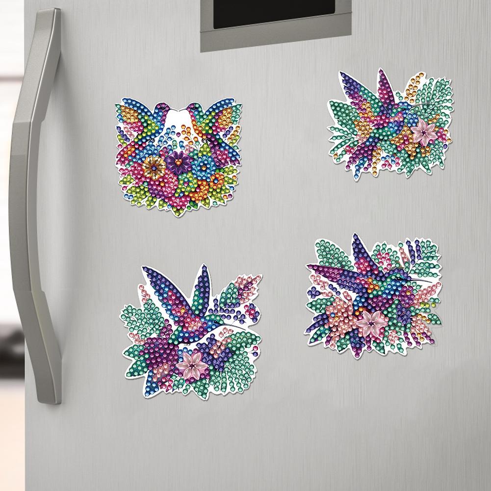 12Pcs Diamond Painting Kits Rhinestone Refrigerator Gem Crafts Diamond Art Magnets Refrigerator Magnet for Decor Gift