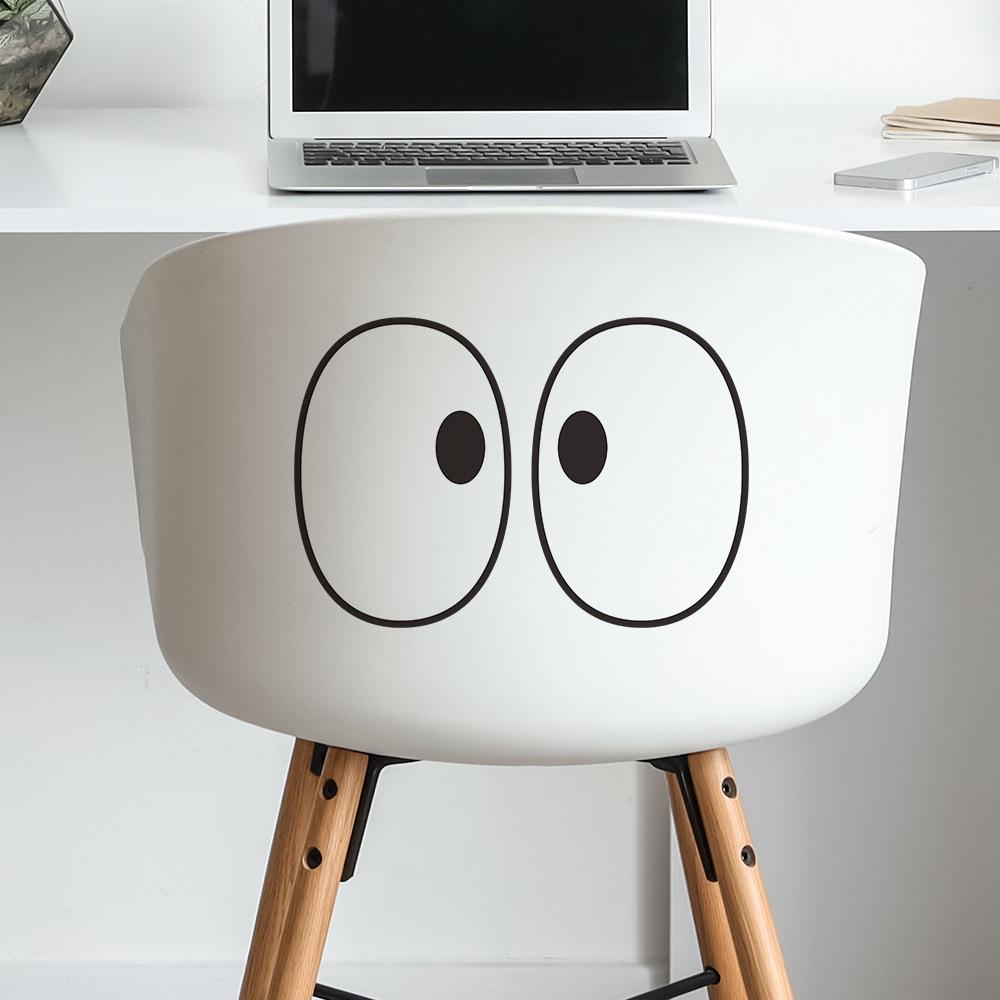 Cute Eye Contact Bathroom, Toilet and Toilet Stickers for Beautification and Decoration