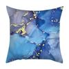 1Pc Luxury Abstract Marble Cushion Cover Peach Skin 2D Flat Print Blue Gold Pillow Case for Sofa Living Room Bedroom Home Decor