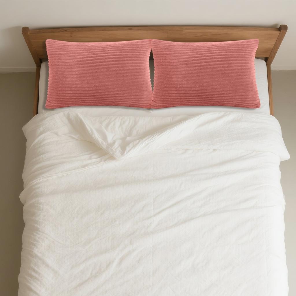 Têxtil para o lar: Veludo Cotelê Macio, Veludo Listrado, Capa de Almofada Retangular Embelezada