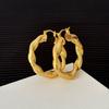 Retro High-End Exaggerated Hoop Earrings with Cable Knit Hollow Design