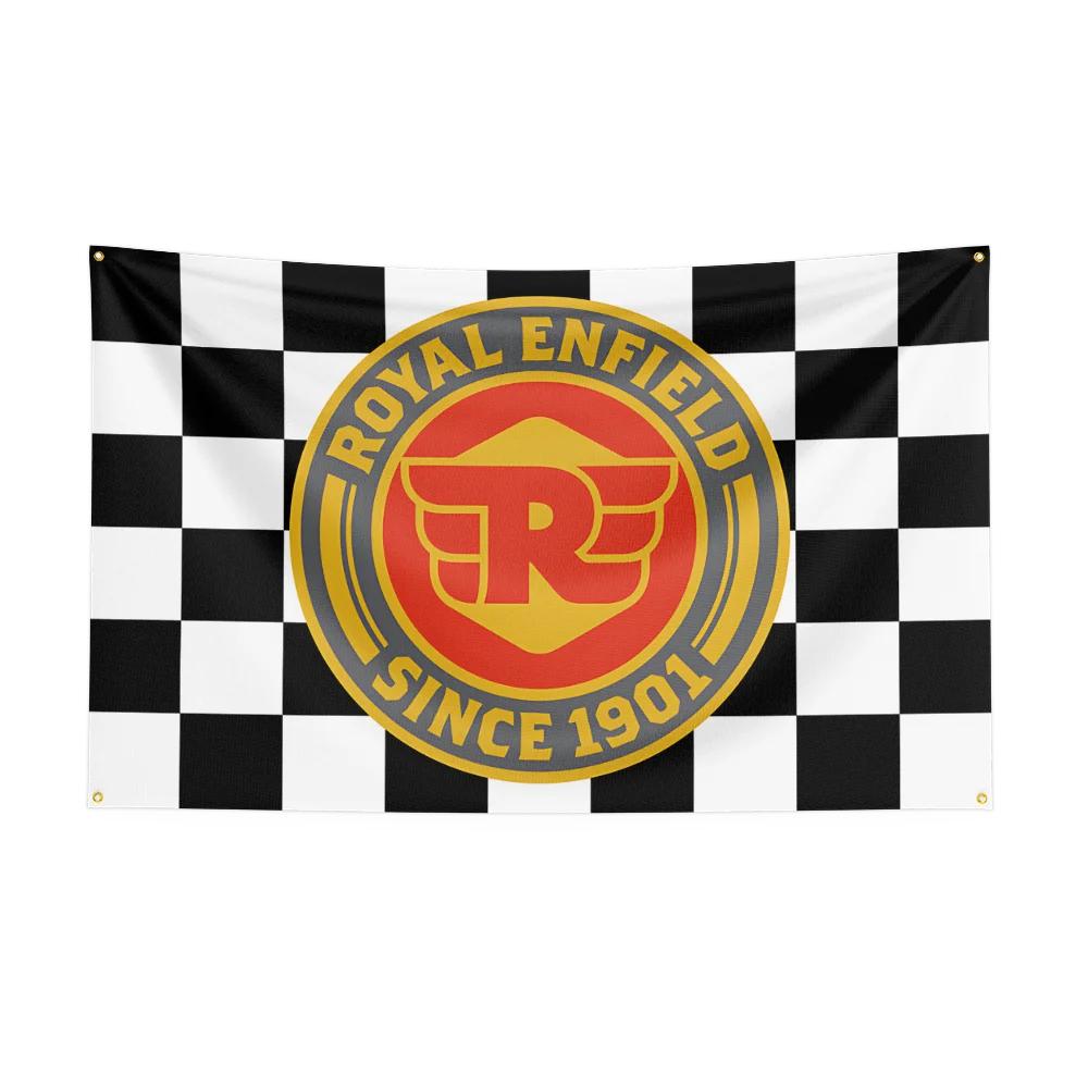 3x5 Ft RRoyal enfields Motorfiets Vlag Polyester Digitale Print Banner voor Garage Muurkunst Buiten Decoratie
