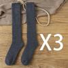 Winter Men's Knee Wool Long Socks Thick Warm Harajuku Retro Compression High Male Sock 3 Pair
