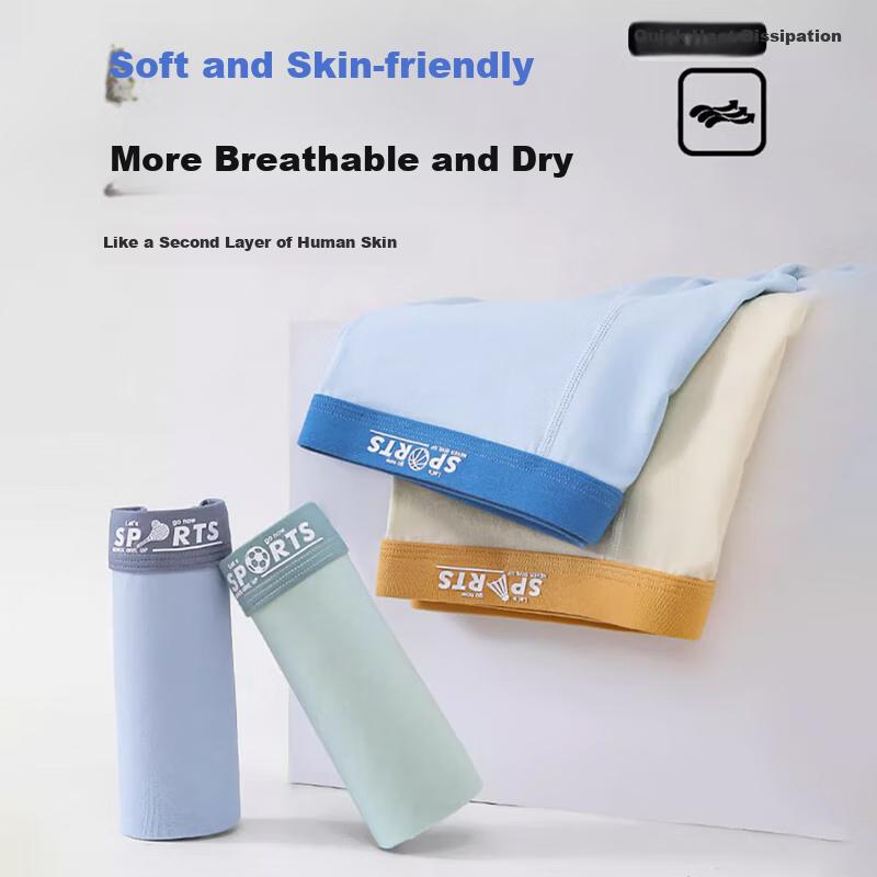 LANGSHA Youth Underwear for Men, Spring And Summer 2026, Puberty Pure Cotton Antibacterial Breathable Boxer Briefs for Middle And High School Students