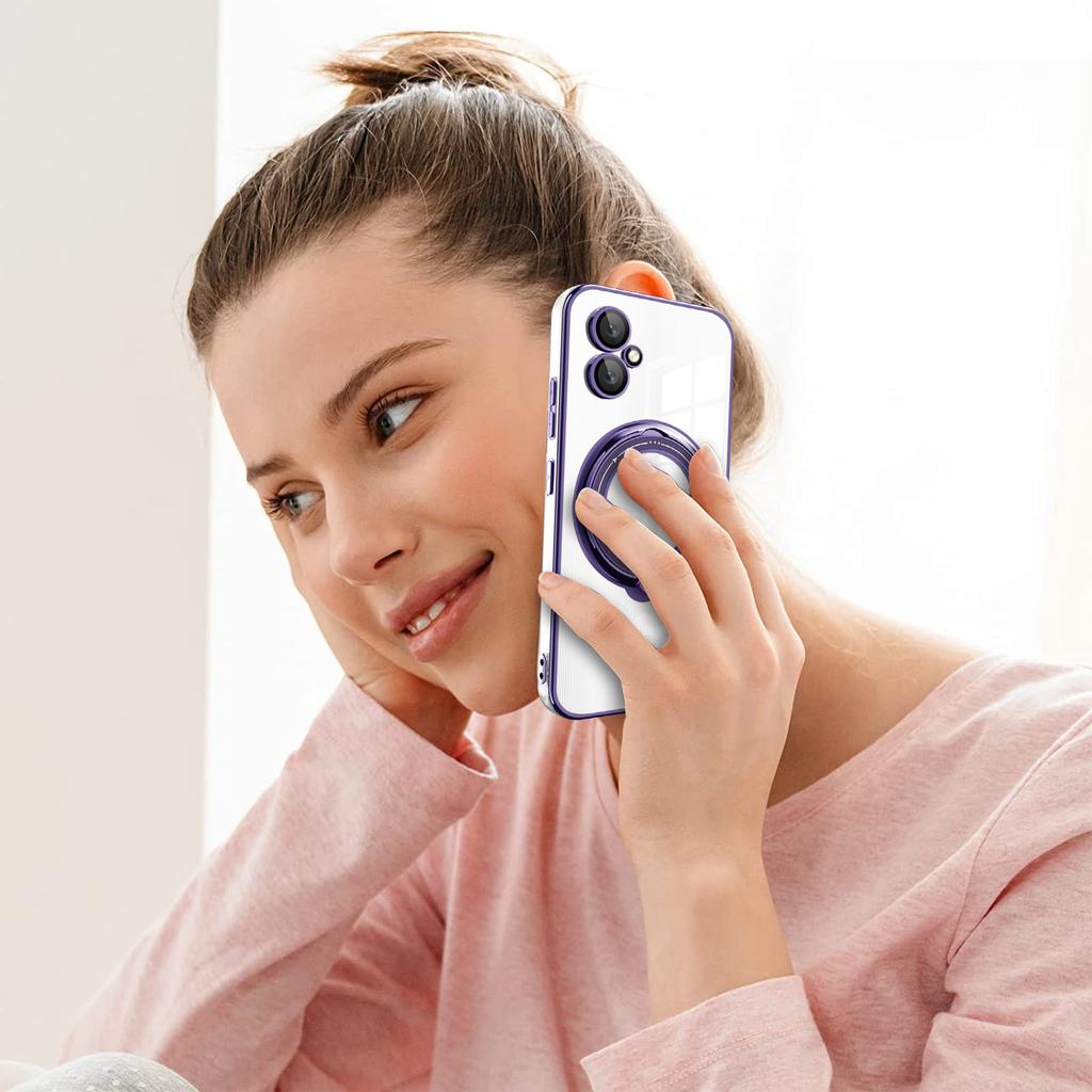 For Samsung Galaxy A06 4G Case Kickstand PC+TPU Magnetic Phone Cover